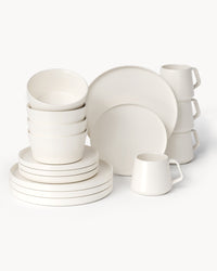 Miamio Geschirr Set Luxe 16-teilig fur 4 Personen, Teller & Tassen Keramik