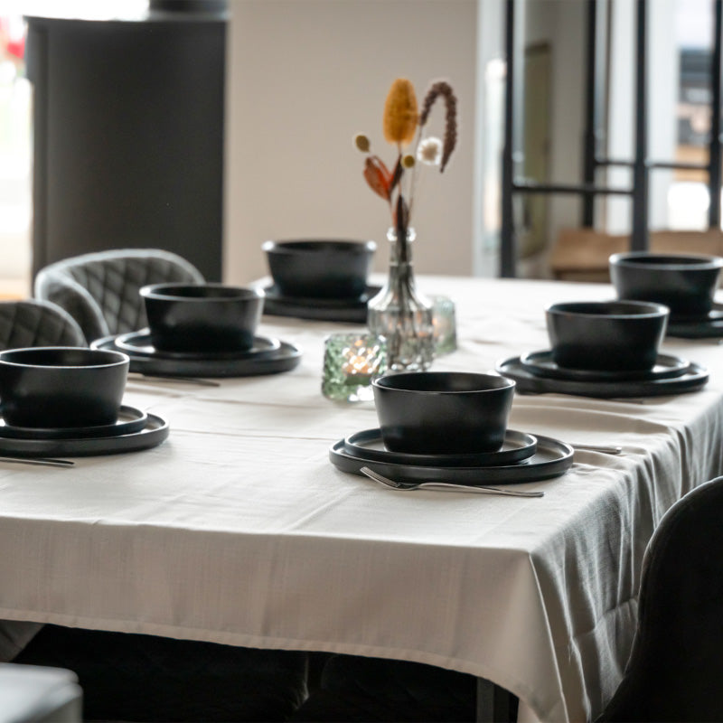 Miamio Geschirr Set Luxe 24-teilig fur 8 Personen, Teller & Tassen Keramik