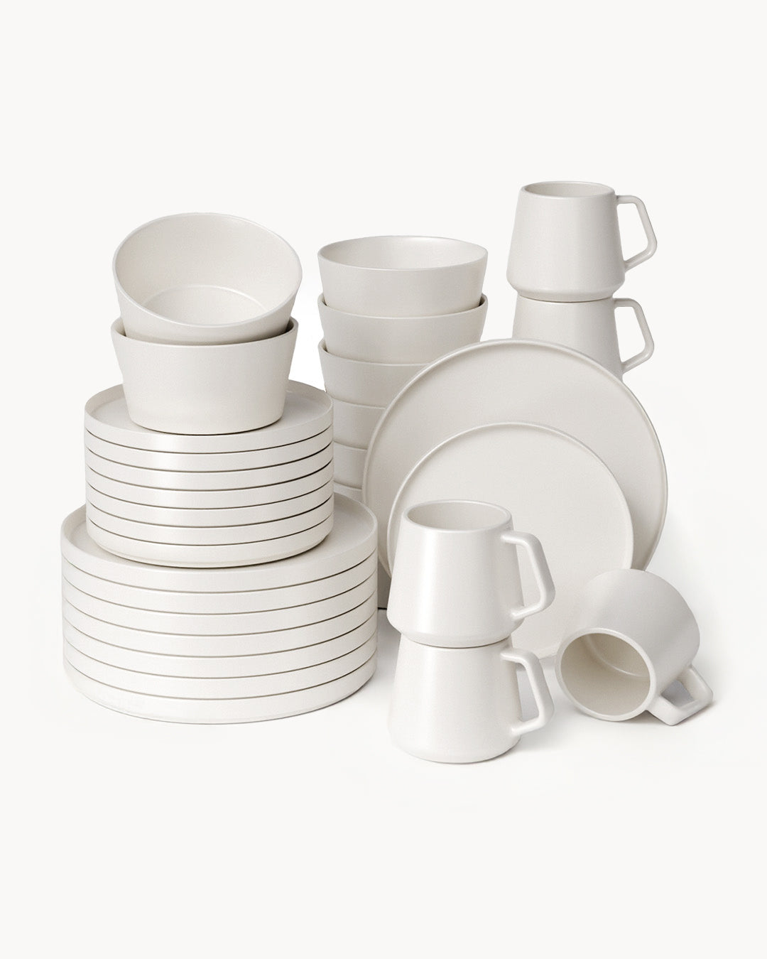 Miamio Geschirr Set Luxe 32-teilig für 8 Personen, Tassen & Teller Keramik