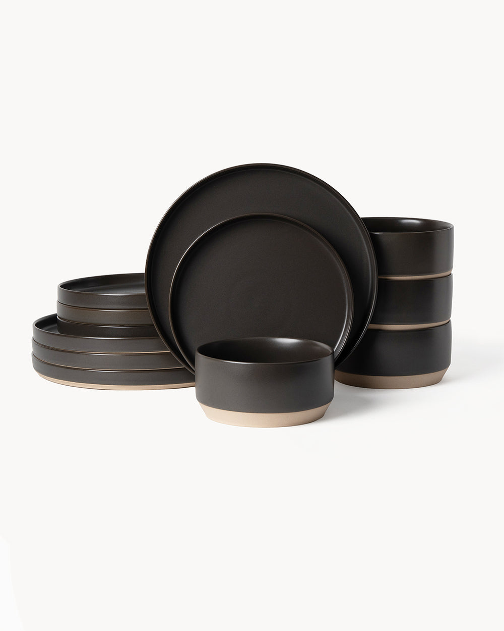 Miamio Geschirrset Sierra 12 teilig für 4 Personen Basalt