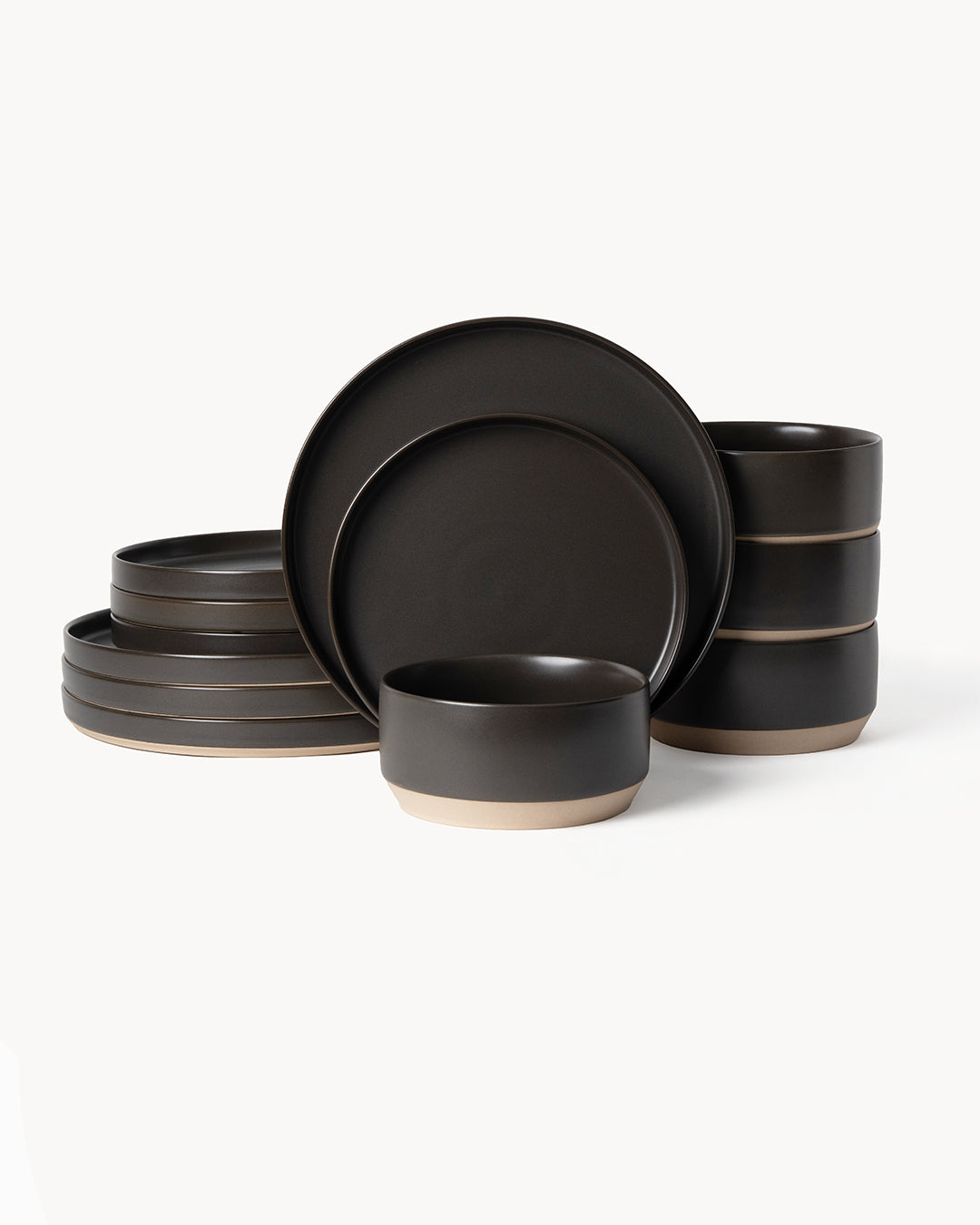 Miamio Geschirrset Sierra 12 teilig für 4 Personen Basalt