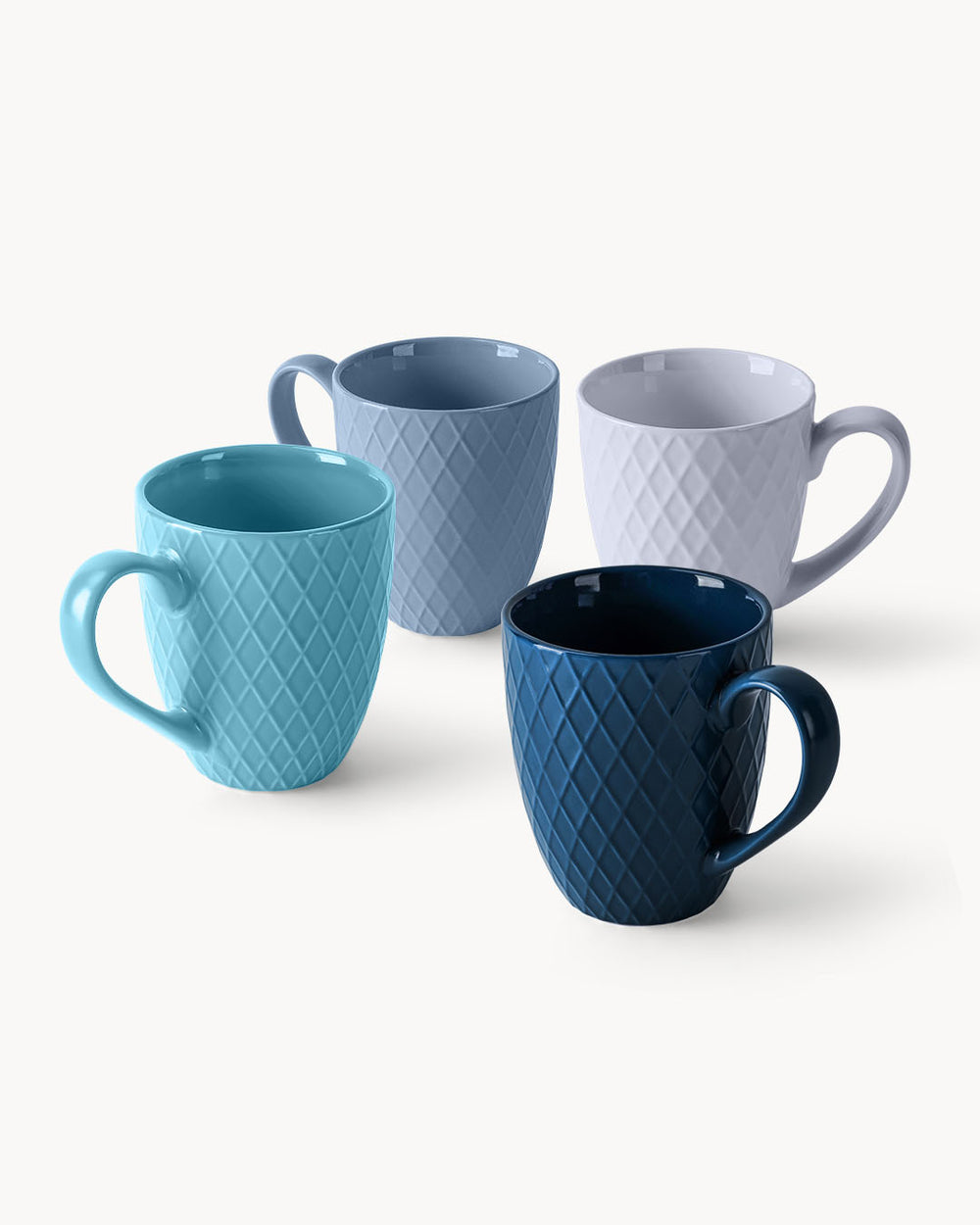 Miamio Kaffeetassen Palmanova 6er Set Keramik 400ml schwarz