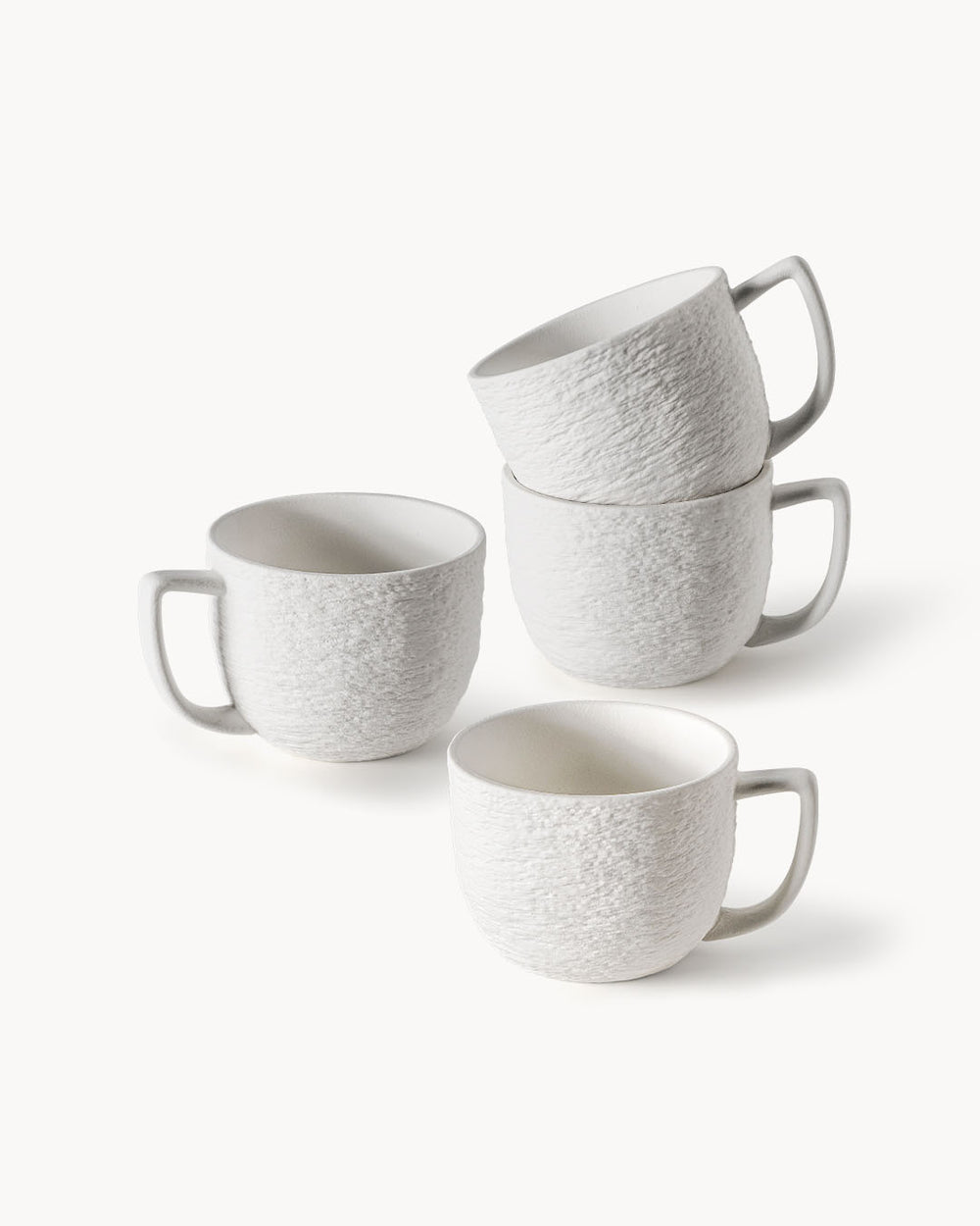 Miamio Kaffeetassen weiß Oasis 4er Set Keramik 450ml