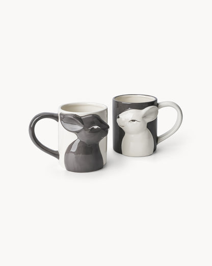 Miamio Parchen Tassen 3D Hasen Keramik, Geschenk fur Paare