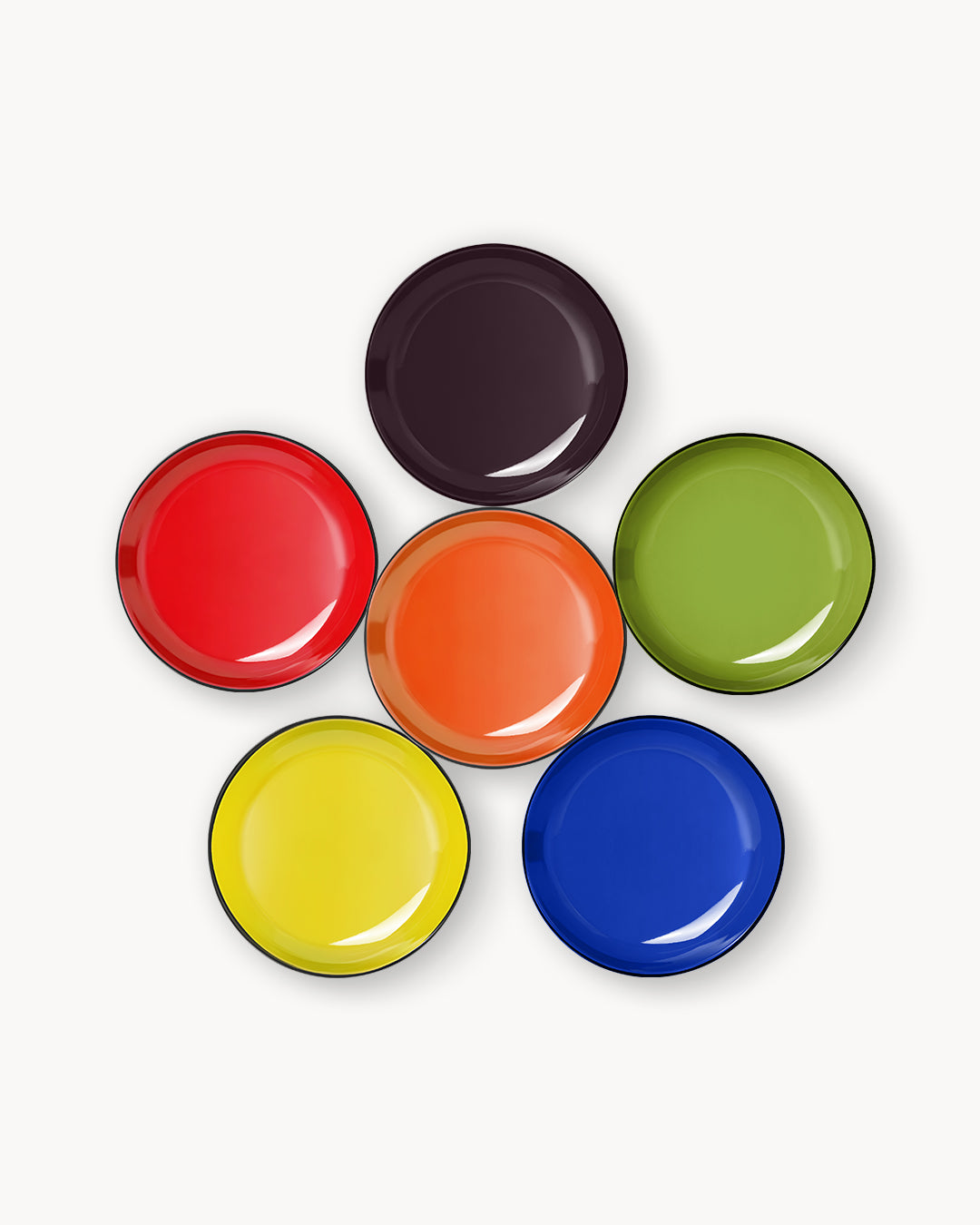 Miamio Teller Set 12-teilig Le Papillon Keramik, frische Farben