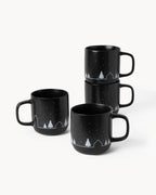 Miamio Weihnachtstassen Vinter 4er Set Keramik, Wintermotiv 500ml