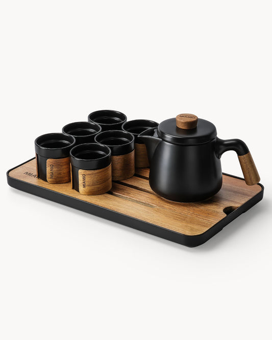 Miamio traditionelles japanisches Teeset 6er Set Keramik 620ml