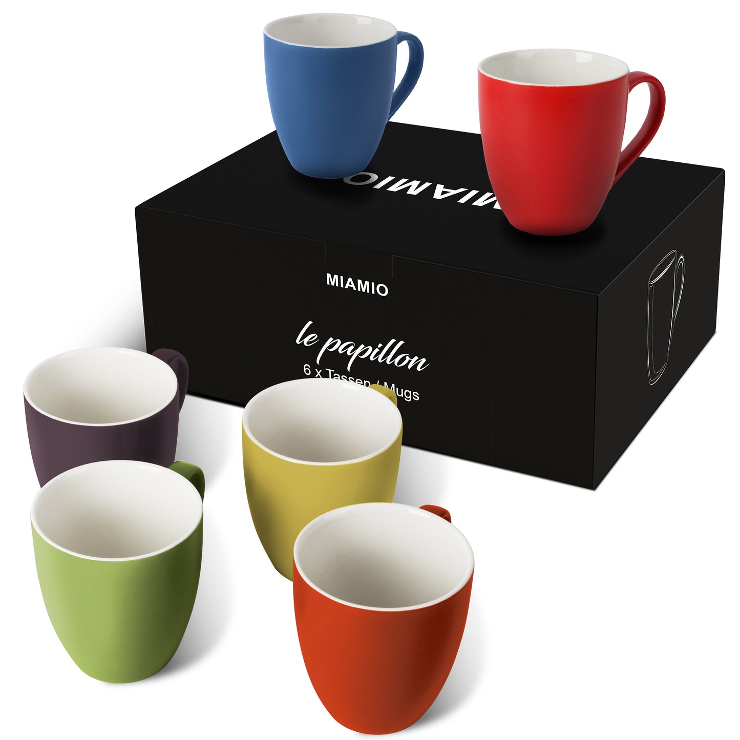 Kaffeetassen Set Le Papillon Kollektion (Außen Farbig)
