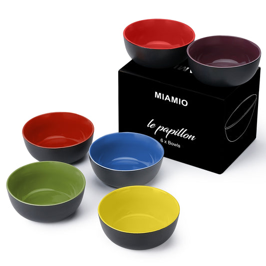 MIAMIO - 6 x 600ml Schüsseln / Schalen Set Le Papillon