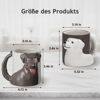 Hunde Keramik Tasse 300 ml / 3D Tassen Set