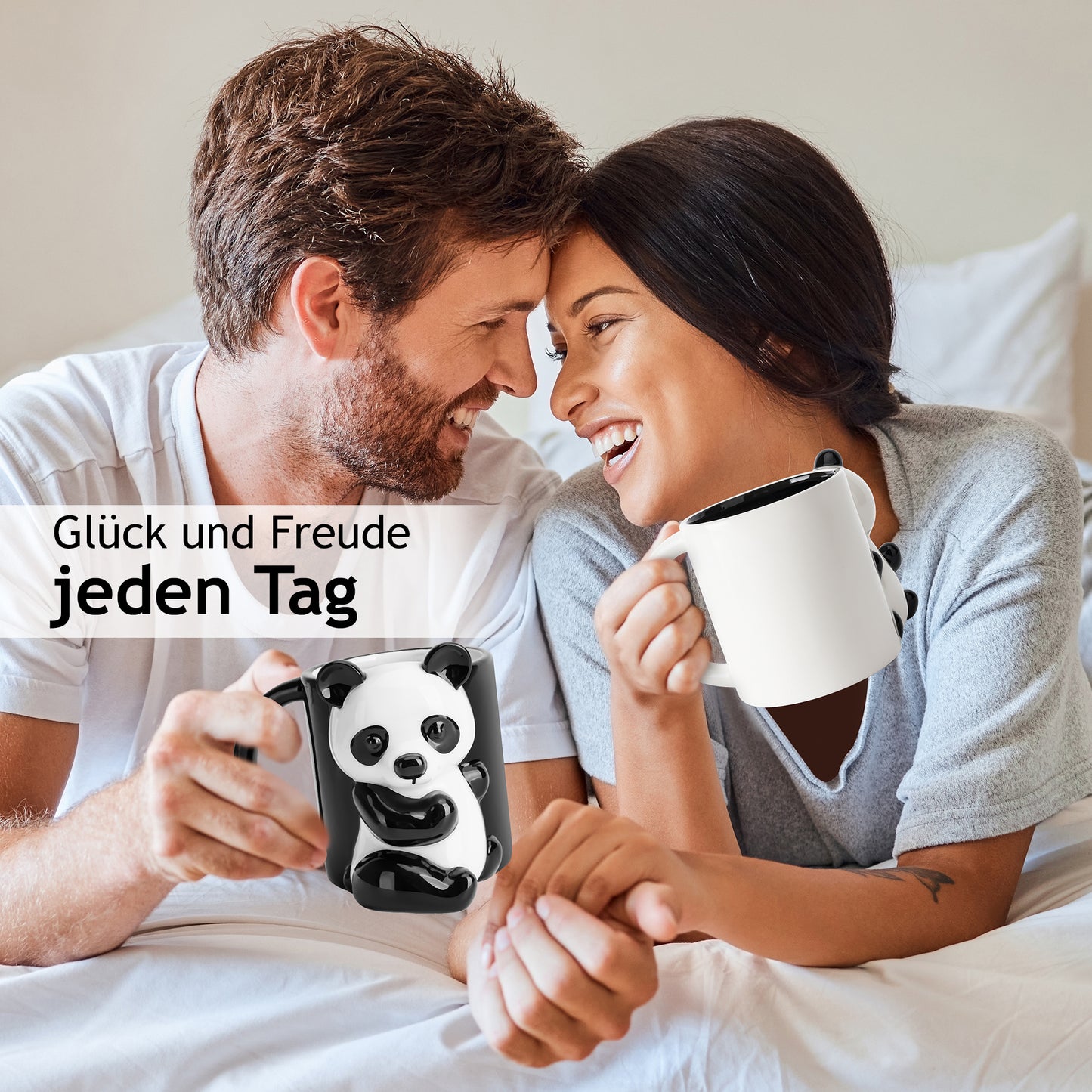 3D Panda Tassen 2er Set 400 ml