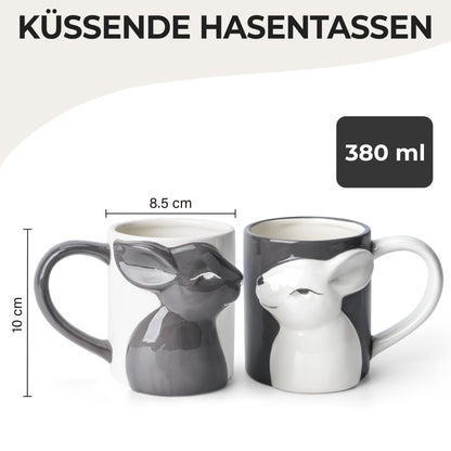 3D Hasen Tassen 2er Set 380 ml