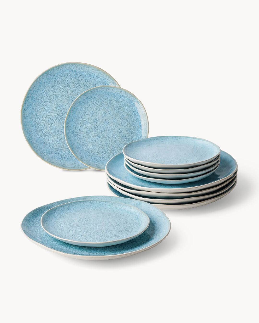 Lumera Genießer Set - 6 Schüsseln, 6 Teller klein und 6 Teller groß Blau