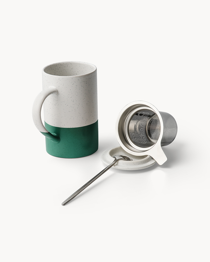 Teetassen Set mit Siebeinsatz und Deckel 2er Set 500 ml